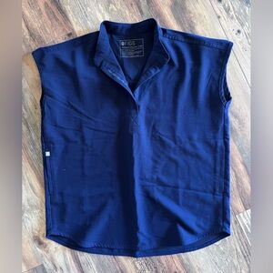 Figs Deep Blue Sleeveless Top